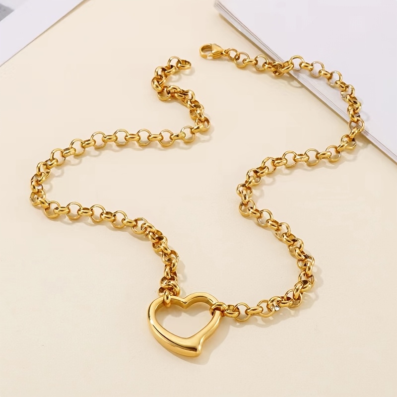 Golden Women's Casual Bracelet Necklace Set